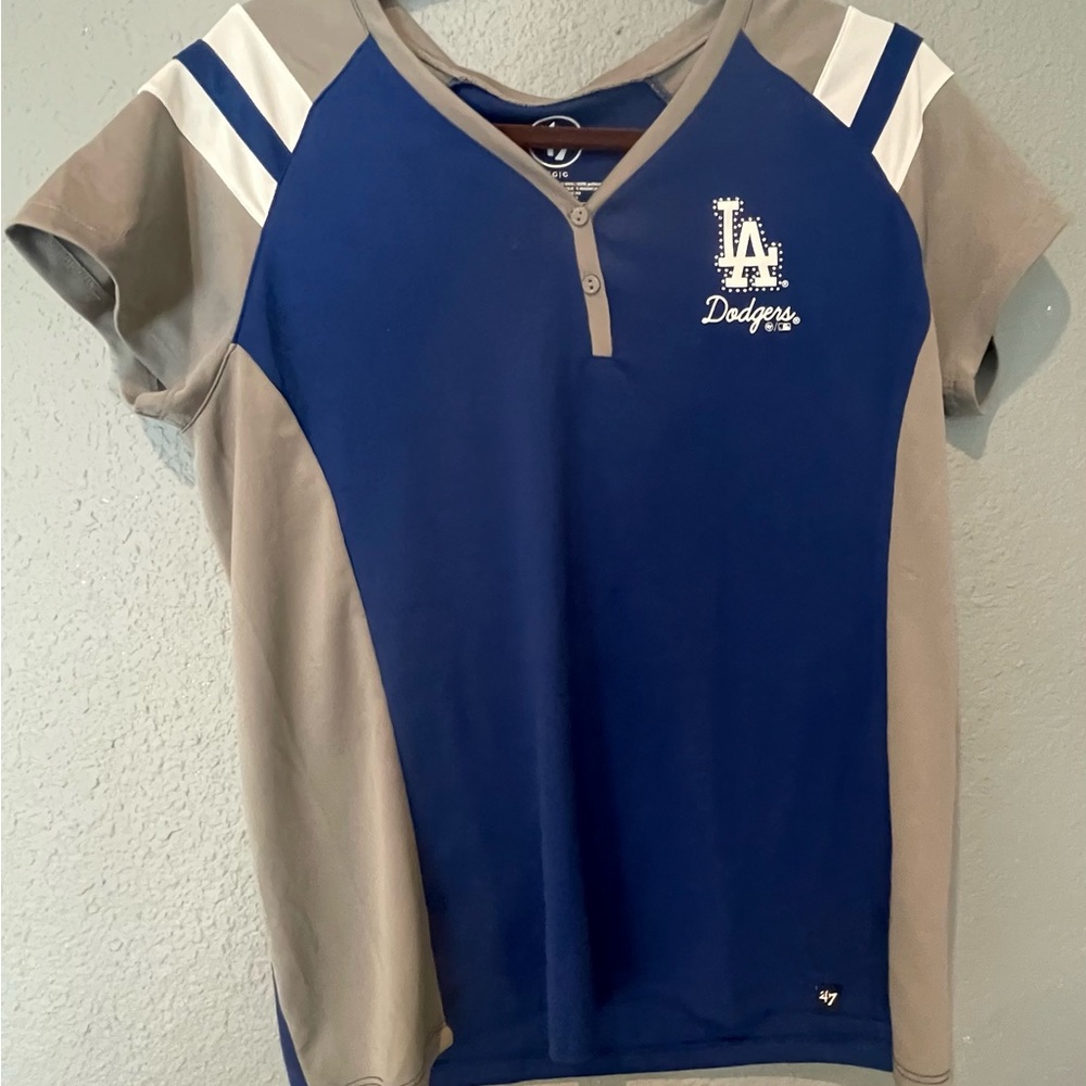 47 Brand LA Dodgers Youth Blue and Gray Tee